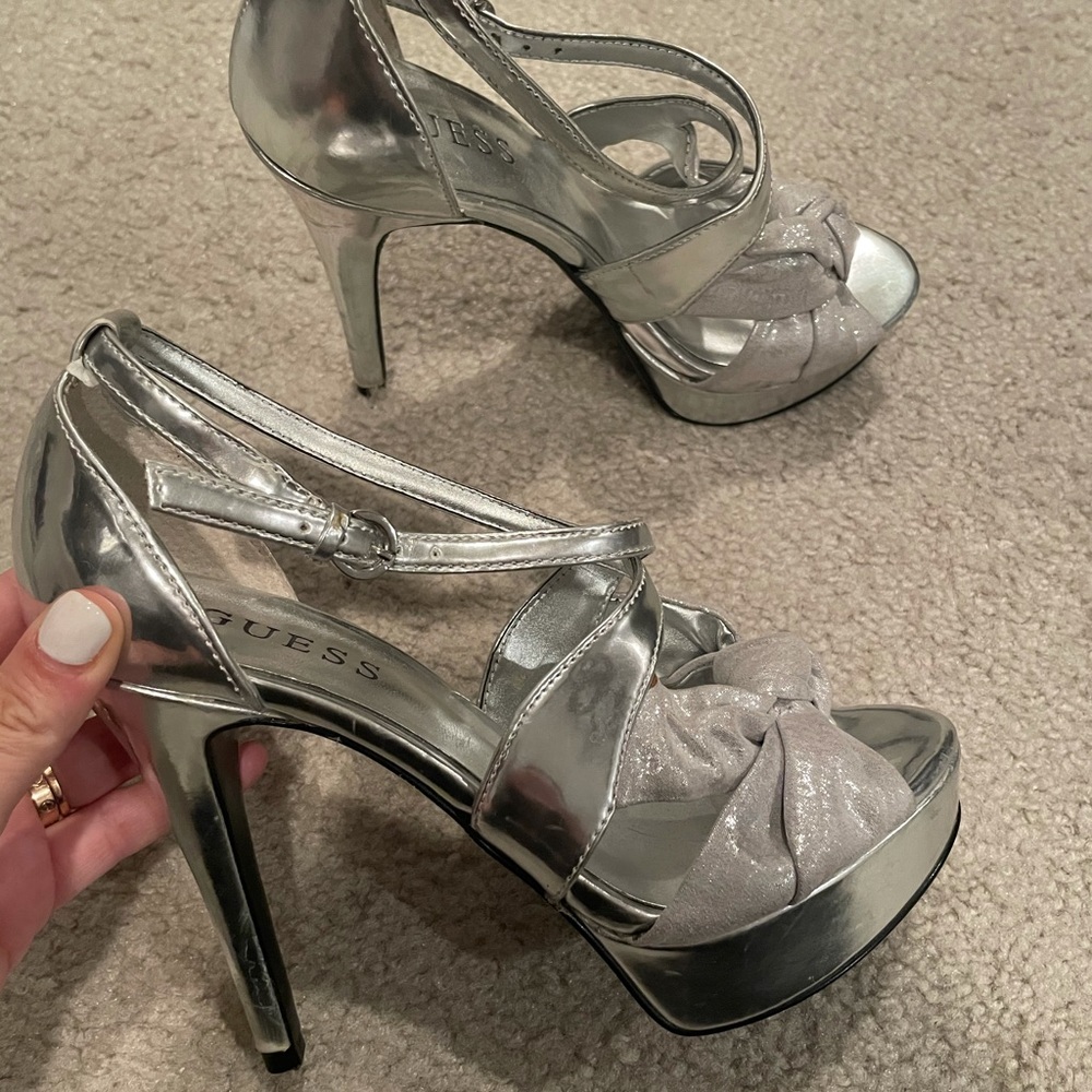 Guess silver heels